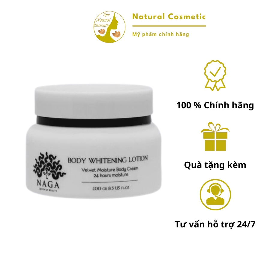 Kem dưỡng trắng da Body kén tằm cấp ẩm chống lão hóa toàn thân 7 ngày Naga 200g