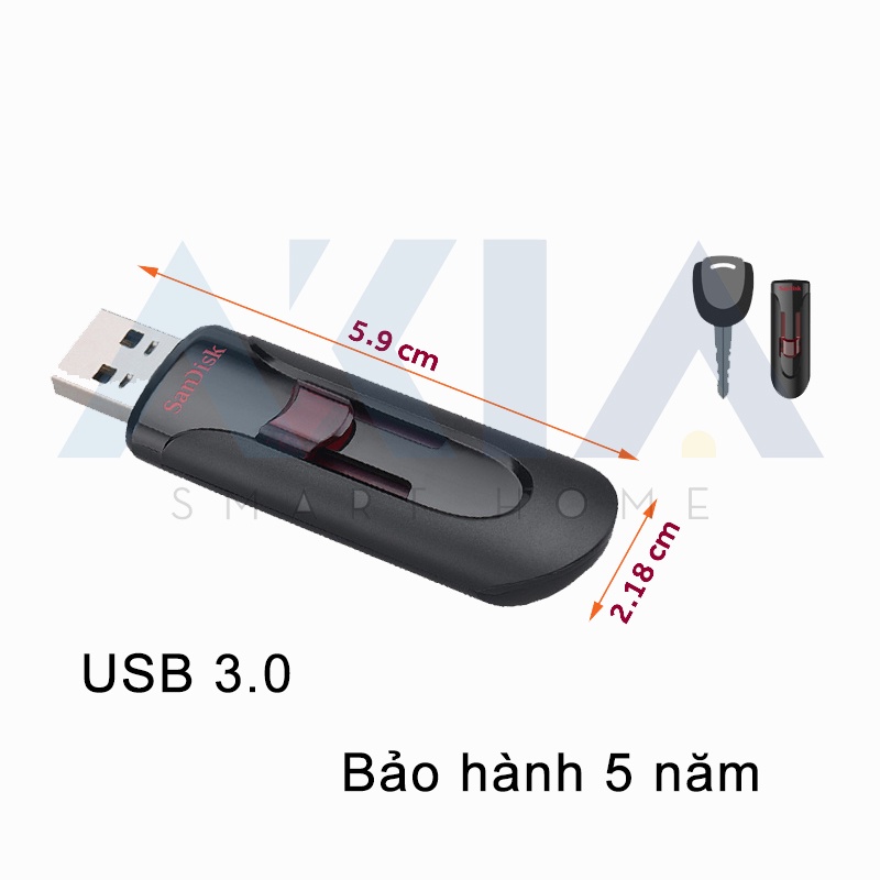 USB 3.0 Sandisk Cruzer Glide CZ600 tốc độ cao, tích hợp sẵn phần mềm bảo mật SecureAccess, Bảo Hành 5 năm chính hãng