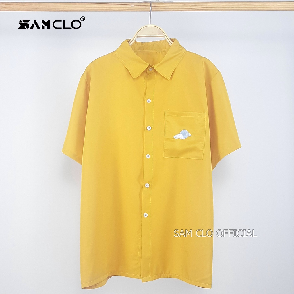 Áo sơ mi nữ SAM CLO tay lỡ cổ bẻ phong cách ulzzang form freesize dáng rộng unisex mặc cặp, nhóm, couple BST I