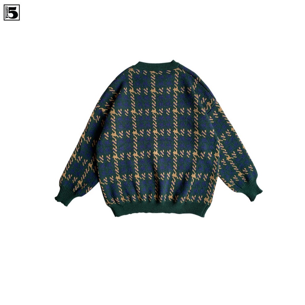 Áo len nữ sợi dệt, chất mềm, cổ tròn, họa tiết thổ cẩm Twentyfive 3545 | BigBuy360 - bigbuy360.vn