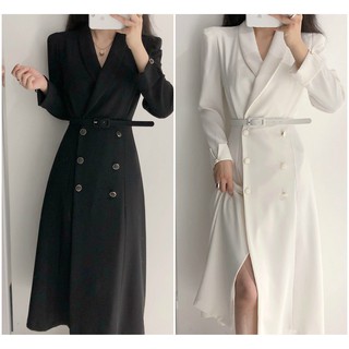Đầm cổ vest thiết kế kèm đài MS105
