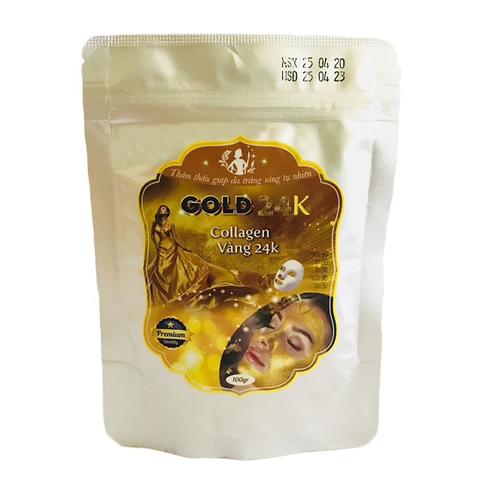 Bột đắp mặt nạ tinh chất vang 24k dưỡng da trắng sáng, mịn màng gói 100G- MCV
