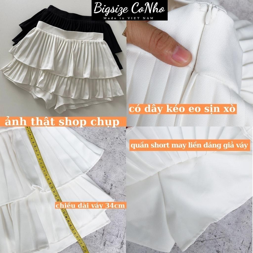 Chân váy xếp ly bigsize hai tầng bồng bềnh dáng xòe lưng cạp cao eo chun co giãn dập ly CVDL | BigBuy360 - bigbuy360.vn