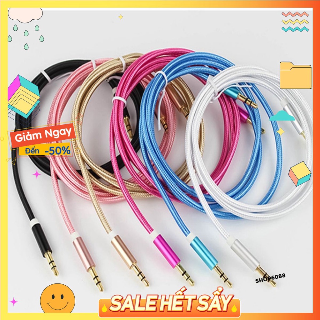 Dây Jack 3.5mm Cổng AUX cao cấp 2 đầu, jack kết nối tai nghe với điện thoại, laptop, pc..