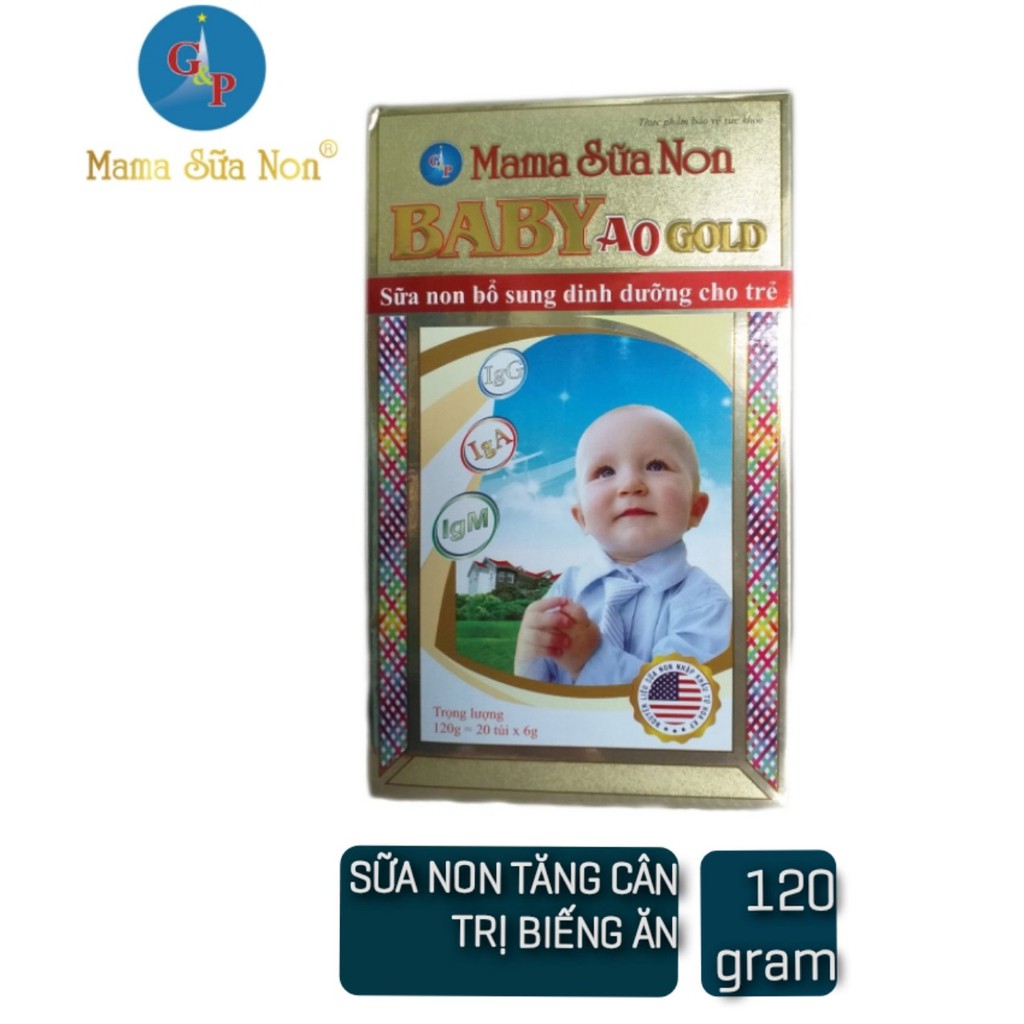 COMBO 10 HỘP SỮA NON TRỊ BIẾNG ĂN MAMA BABY A0 GOLD HỘP 120G