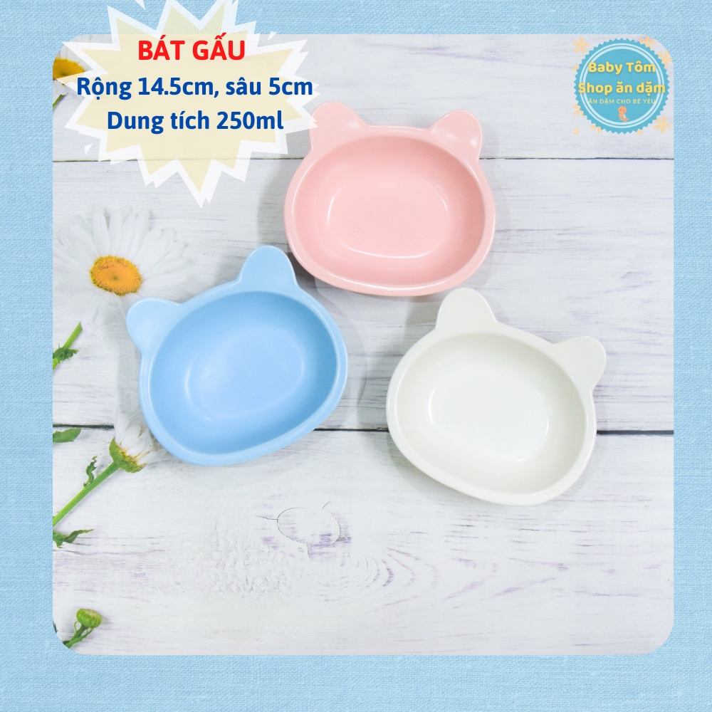 Bát gốm sứ ăn dặm hình Gấu dung tích 300ml, Baby Tôm