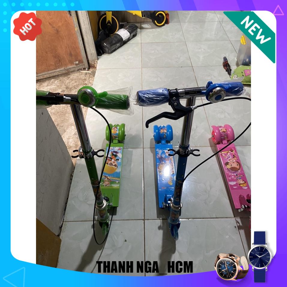 ◕✼Xe trượt Scooter 3 bánh có đèn phát sáng cho bé, khung sắt chắc chắn , MẪU THẮNG VCHUÔNG