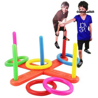 Hoop Ring Toss Plastic Quoits Garden Game Pool Toy Outdoor Family Fun Set