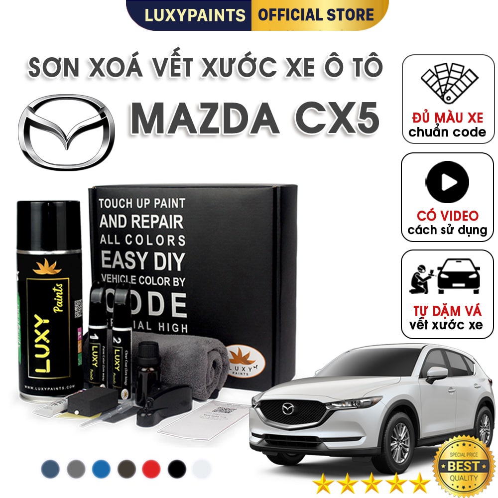 Sơn xóa vết xước xe ô tô Mazda CX5 LUXYPAINTS, màu chuẩn theo Code dễ sử dụng độ bền cao - LP01MAC5