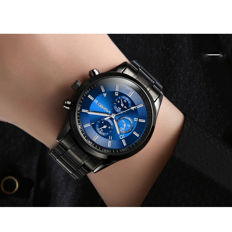 (FULL BOX) Đồng Hồ Nam LAGMEEY L9812 Dây Thép Không Gỉ Cao Cấp + Tặng Hộp và Pin | BigBuy360 - bigbuy360.vn