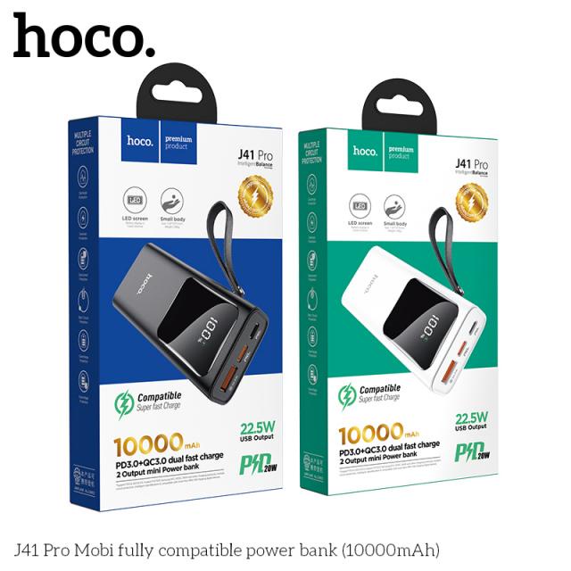 ⚡SẠC NHANH 22.5W⚡ Sạc dự phòng HOCO J41Pro 10000MAH Pin du phong PD 20W, QC 3.0 PD có đèn hiển thị pin