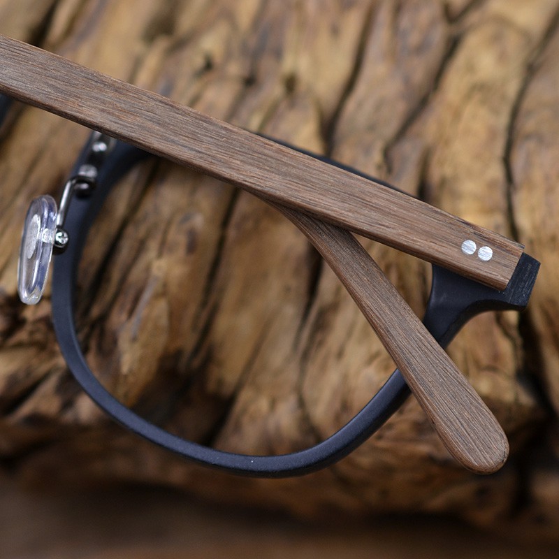 Mắt Kính Gọng Vuông Bằng Gỗ Phong Cách vintage Thời Trang Cho Nam