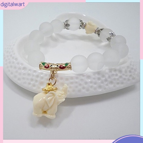 Vòng tay chuỗi hạt trong suốt mặt hình voi xinh xắn dễ thương dành cho nữ