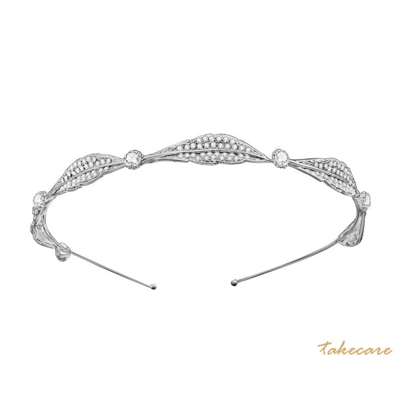 Cài Tóc Hình Chiếc Lá Đính Đá Lấp Lánh Cho Cô Dâu