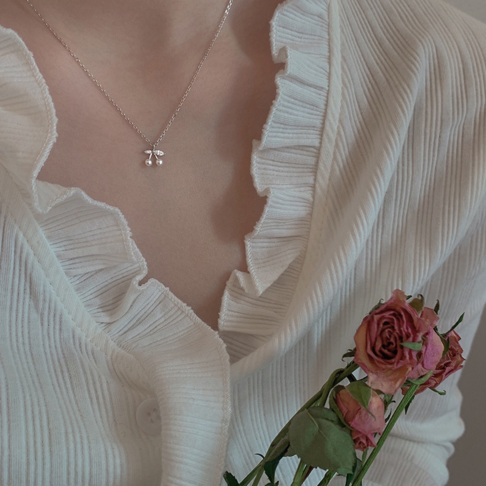 Vòng cổ Ngọc Yanqueens Trai Hình Trái Cherry Sang Trọng Đơn Giản Dành Cho Nữ
