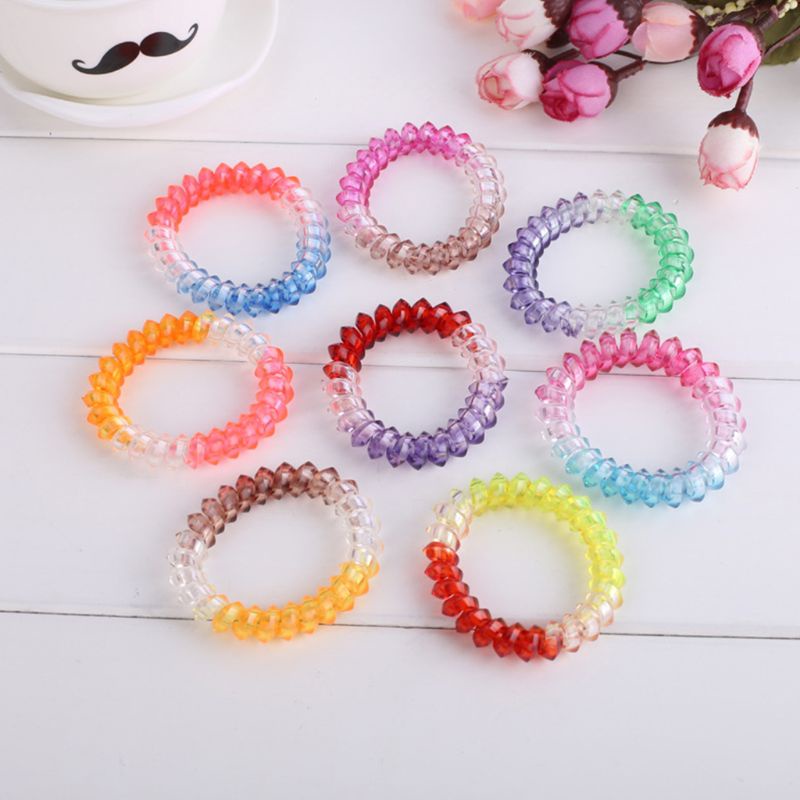 Dây buộc tóc đuôi ngựa 5cm bằng nhựa màu gradient không để lại dấu vết