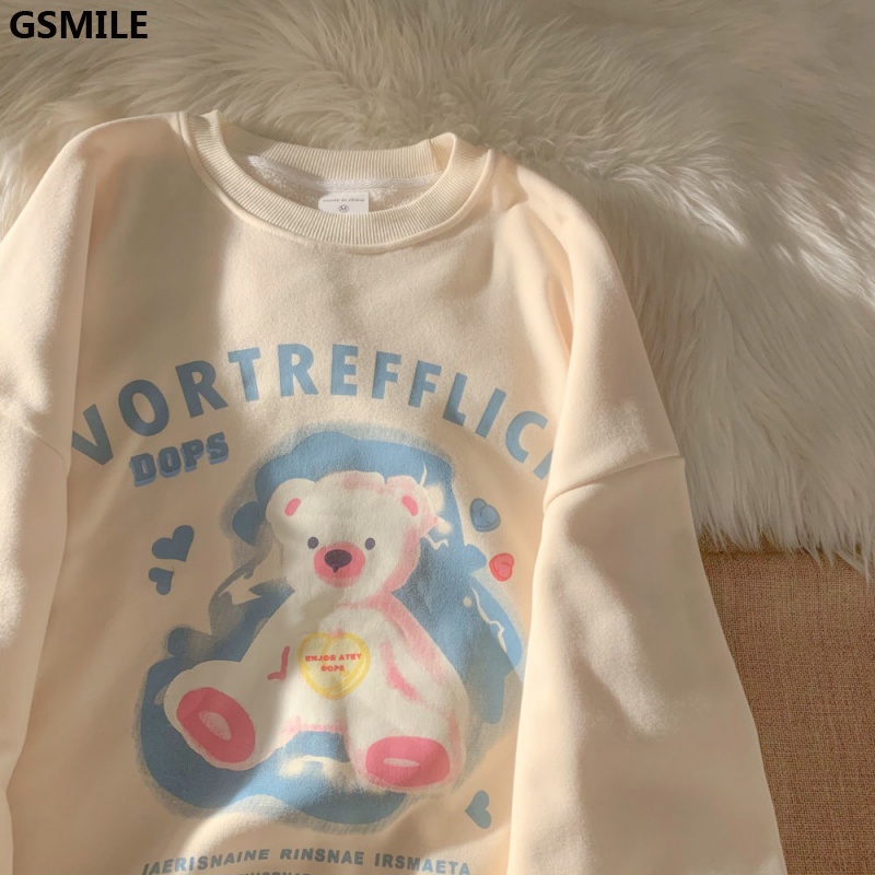 Áo Sweater In Hình Gấu Hoang Dã Mùa Thu Và Đông
