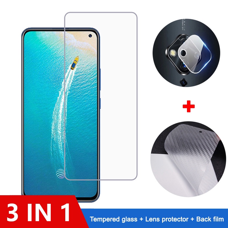 Kính cường lực 9H 3 trong 1 cho OPPO A5S A3S A5 A7 A9 A12 A12E A52 A74 A92 Reno 5 Pro 2020