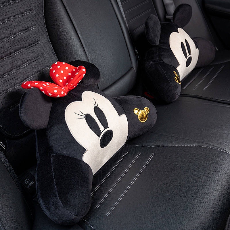 Gối tựa cổ/ tựa lưng cho ô tô hoạ tiết hoạt hình Mickey Minnie dễ thương