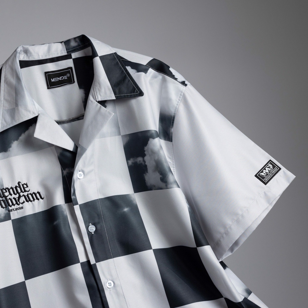 MENDE - Square Sky Shirt Xám - áo sơ mi nam tay ngắn MENDE | BigBuy360 - bigbuy360.vn