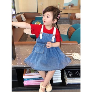 Set áo váy yếm cho bé gái