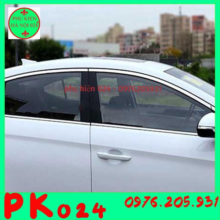 [Elantra 2016-2019] Bộ Nẹp Viền Cong Kính, Chân Kính Inox Dành Cho Xe Ô Tô-Hyundai Elantra 2016-2019