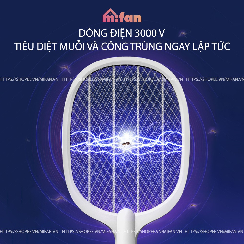 [FREESHIP] Vợt Muỗi kiêm Đèn Bắt Muỗi 2 trong 1 Weidasi WD955 - Pin sạc cao cấp 1200 mah  - Bảo hành 3th 1 đổi 1 - MIFAN