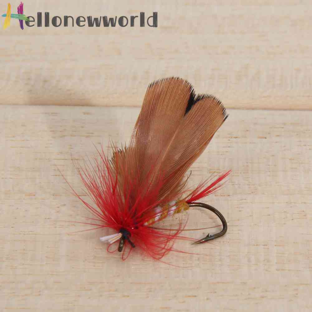 Bộ 12 Mồi Câu Cá Hình Côn Trùng Bay Kèm Lưỡi Câu Giả