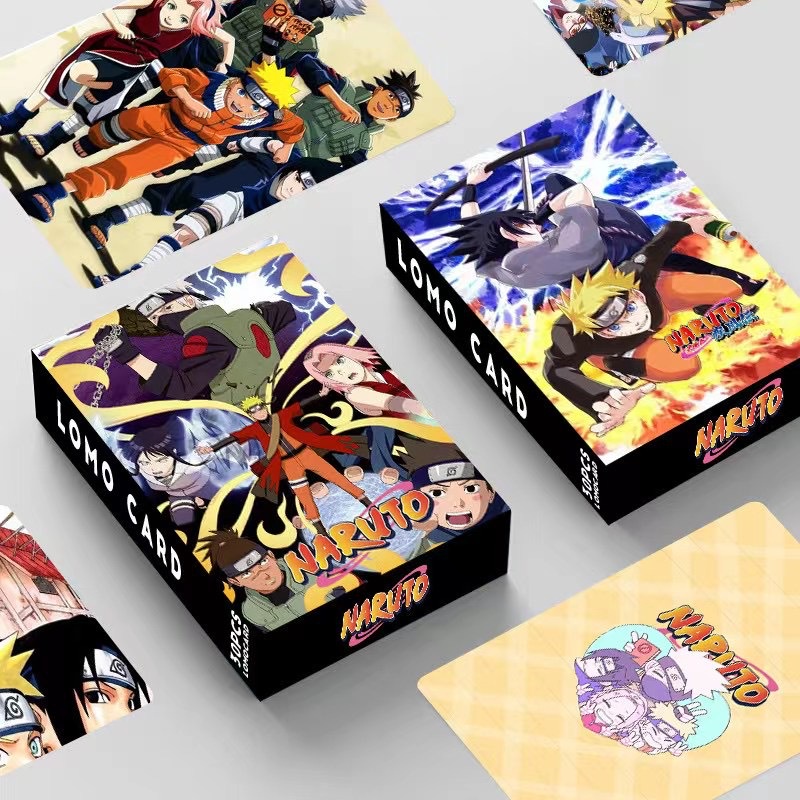 Hộp 30 Ảnh Thẻ Lomo Hai Mặt In Hình Anime Naruto