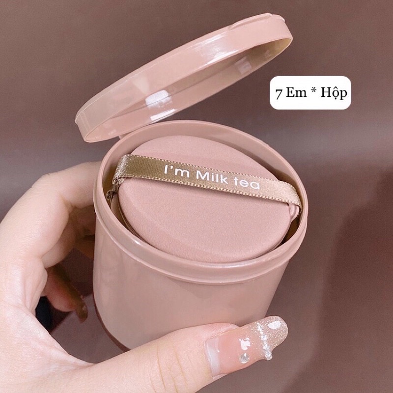 1 hộp 7 Bông mút đánh cushion siêu mềm mịn có hộp