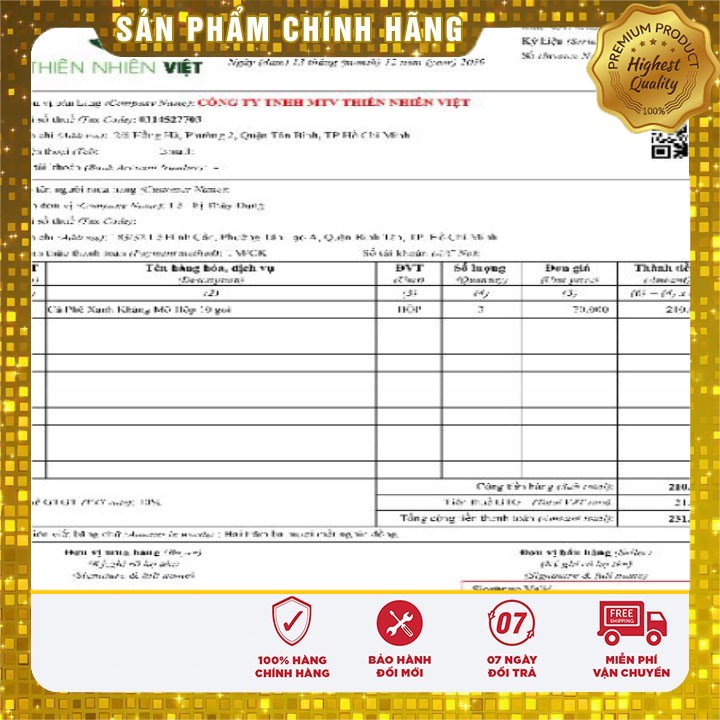 Combo 3 Hộp Cà Phê Xanh cam kết chính hãng có tem điện tử Thiên Nhiên Việt Giá sỉ