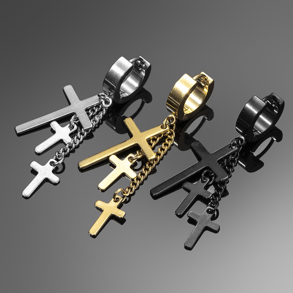 ★★★ 1 Bông Tai Không Xỏ Lỗ Bằng Thép Không Gỉ Phong Cách Âu Mỹ Sáng Tạo