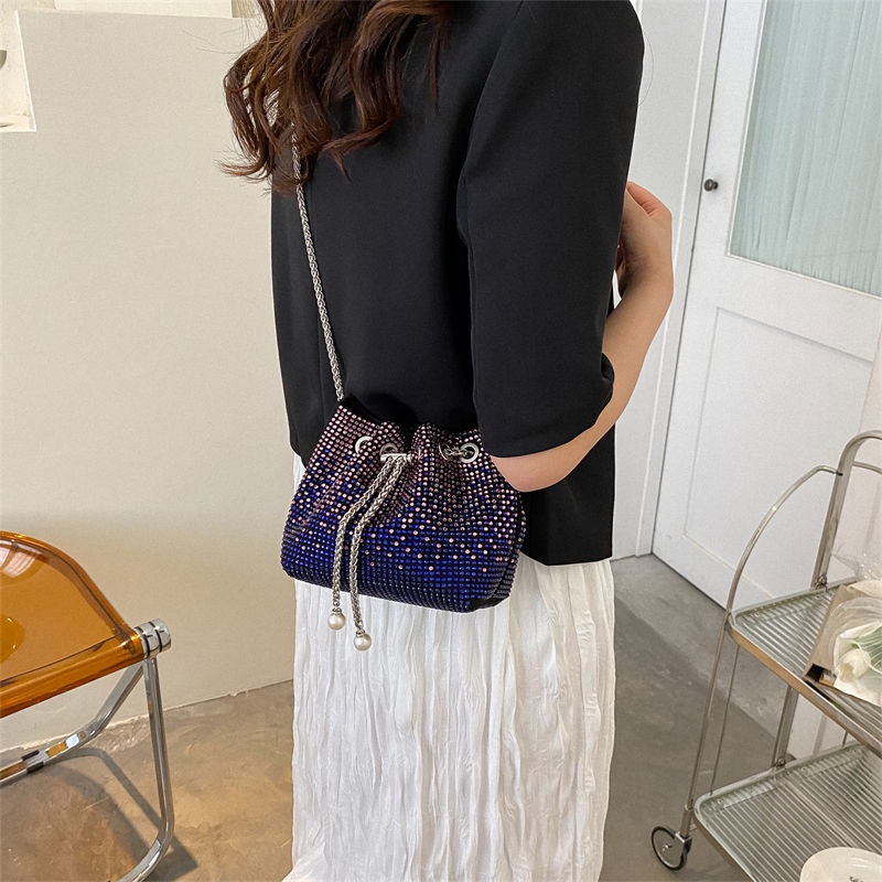 Toàn Bộ Túi Đeo Chéo Vai Đính Đá Lấp Lánh Phong Cách Hàn Quốc Thời Trang Cho Nữ