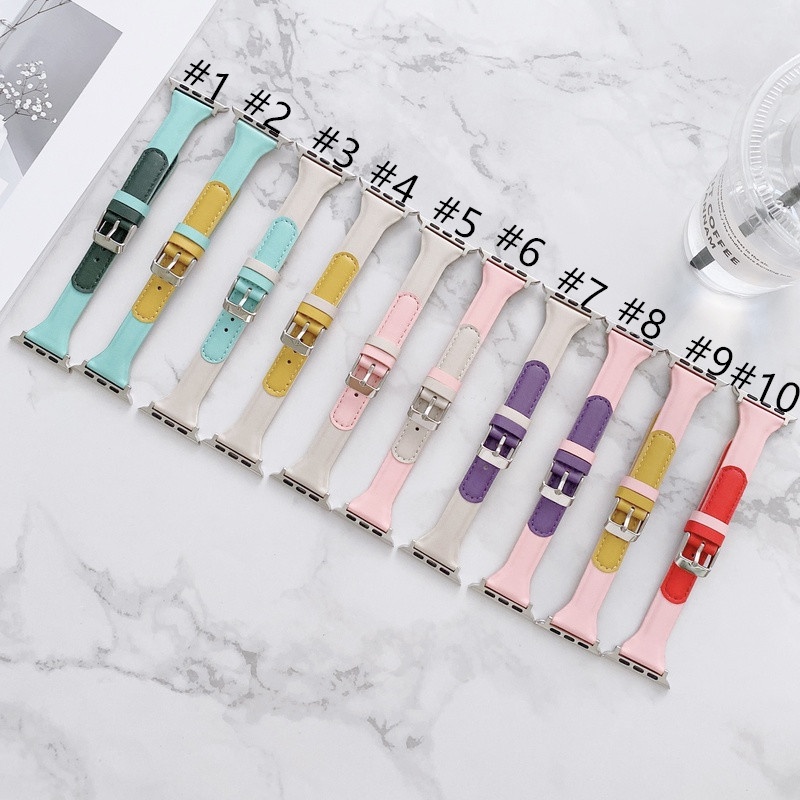 Dây đeo đồng hồ bằng da sang trọng thích hợp cho Apple Watch Series 6 SE 5 4 3 2 1 iwtch 38 40 42 44 mm