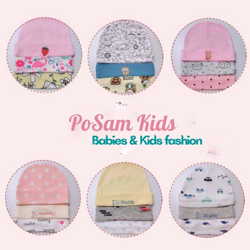 Mũ sơ sinh cotton cho bé trai bé gái - PoSam Kids