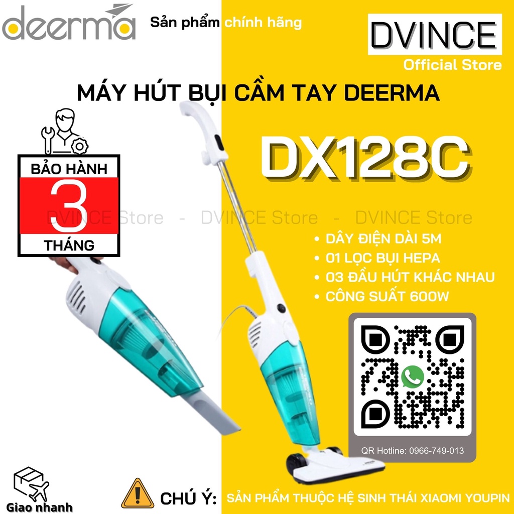 Máy hút bụi cầm tay Deerma Vacuum Cleaner DX128C - Hàng chính hãng | DVINCE Store