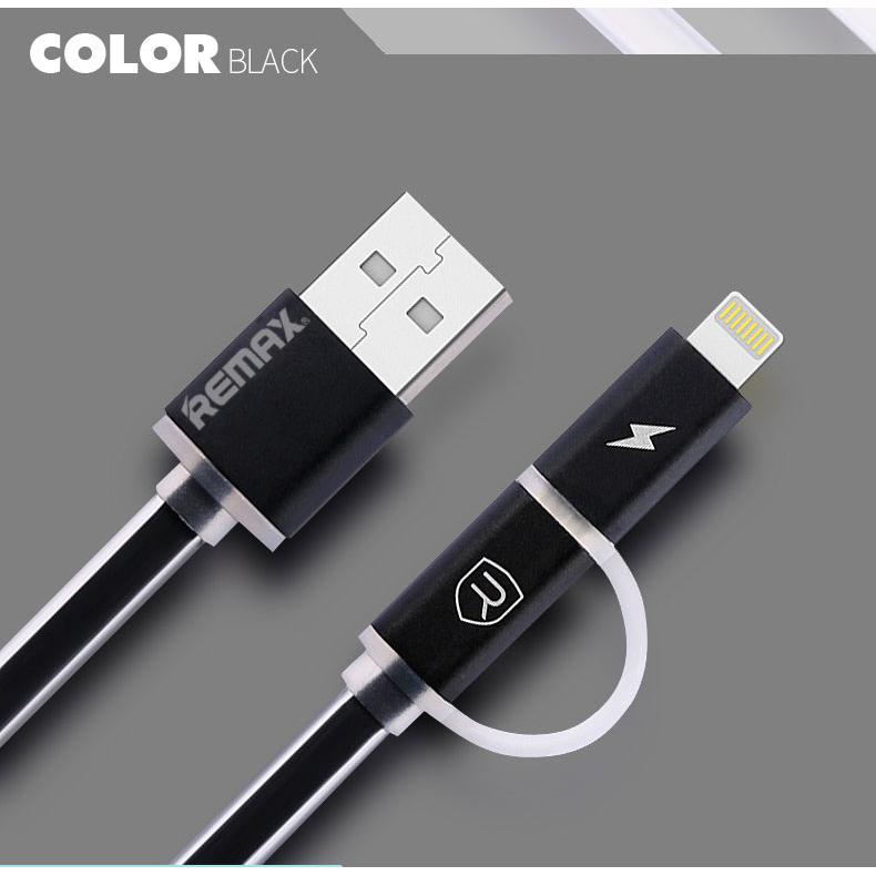 Cáp Remax Date Line Aurora 2 in 1 Lightning/Micro USB