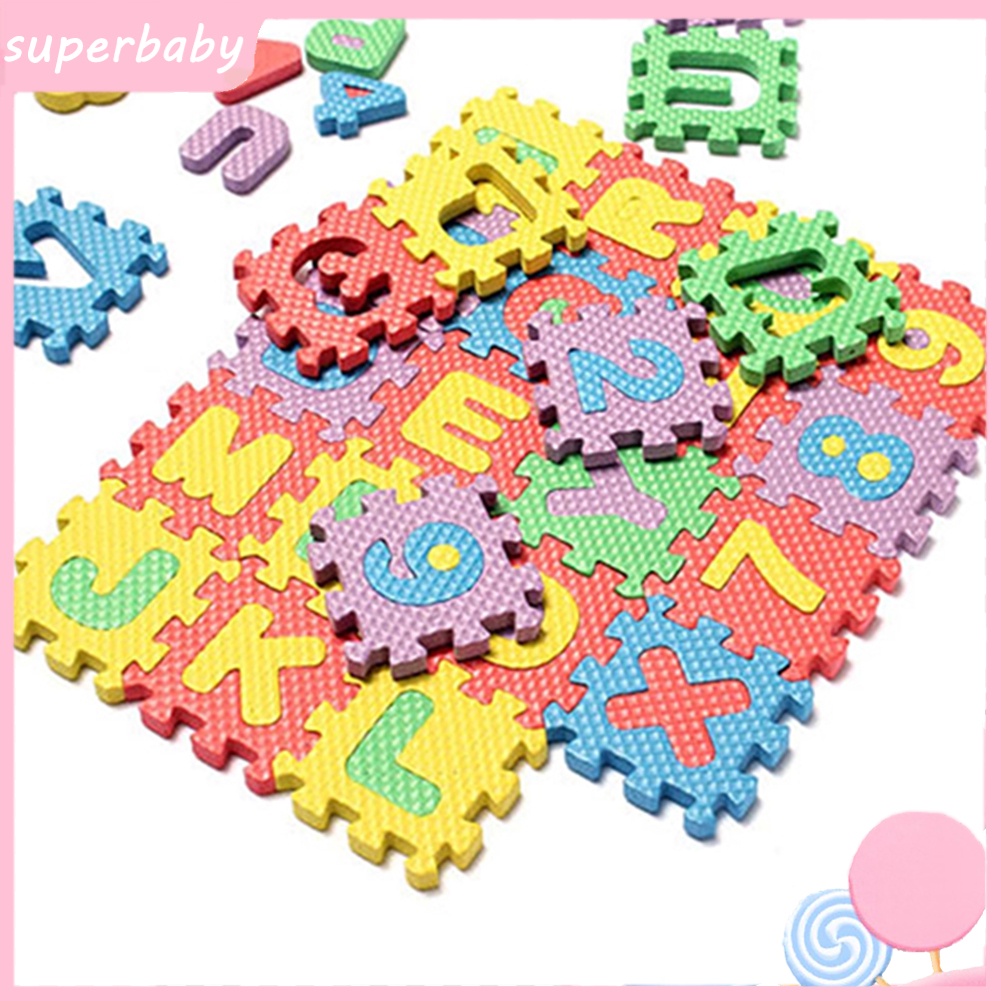 Set 36 miếng xốp EVA lắp ráp họa tiết số và chữ cái
