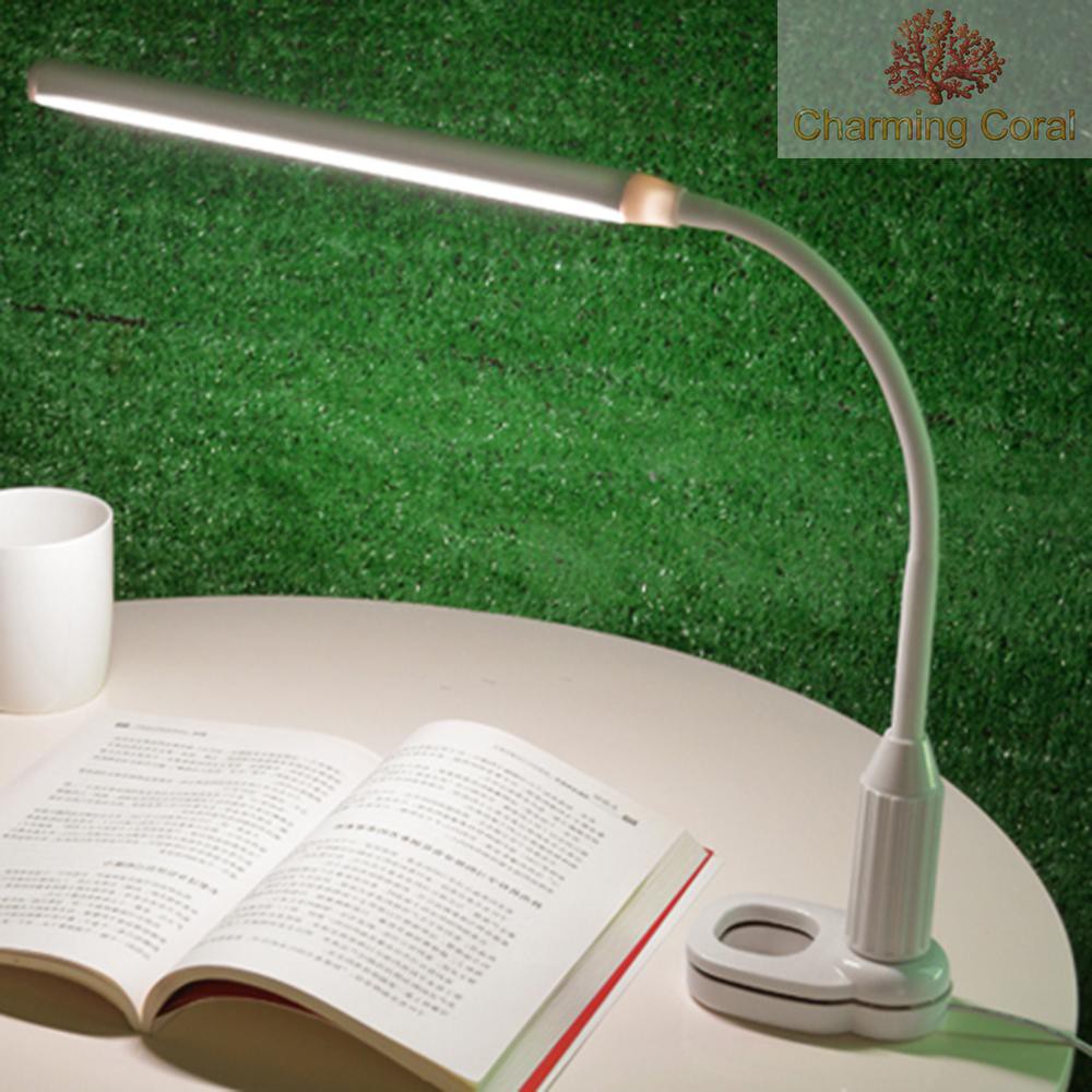 CTOY 5W 24 LEDs Eye Protection Clamp Clip Light Table Lamp Stepless Dimmable Bendable USB Powered Touch Sensor Control Brightness Adjustable Flexible Lamp Desk Reading Working Studying