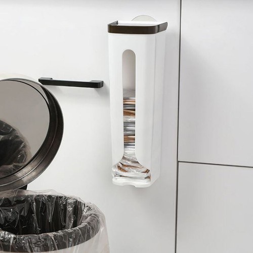 Hộp dán tường đa năng decor sắp xếp túi nilon, túi rác, giấy lau nhà bếp dạng rút dáng dài No.101254