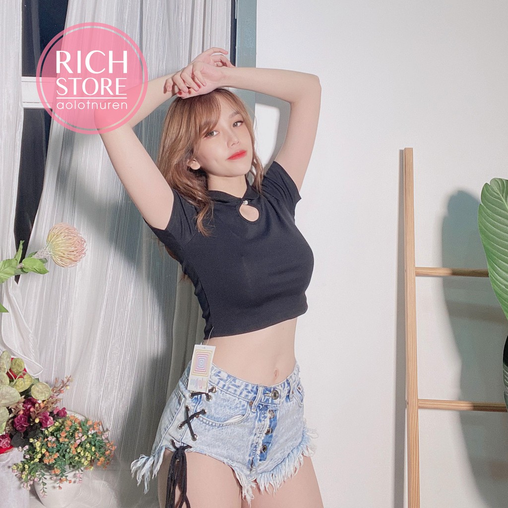 Áo croptop tay ngắn 5 màu siêu xinh LIKANO CRT64