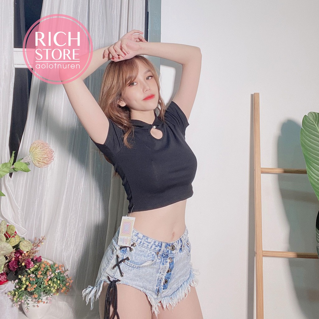 Áo croptop tay ngắn 5 màu siêu xinh RiCH STORE CRT64