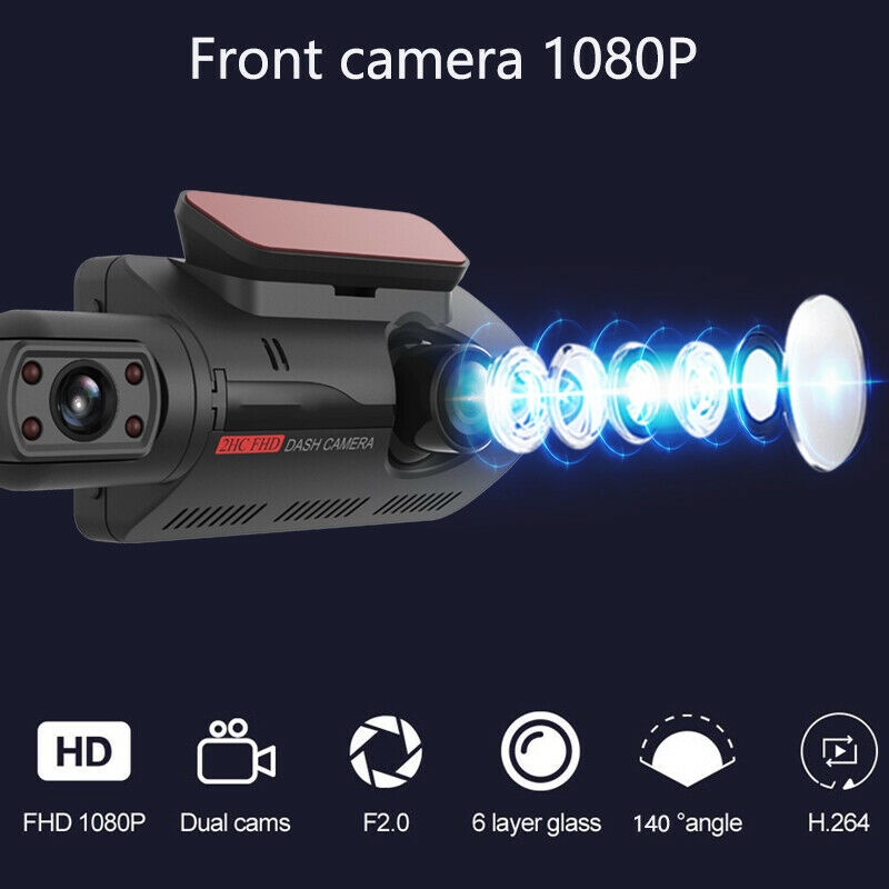 Camer hành trình ô tô ONTEKCO A68 Vehicle Blackbox DVR ghi hình trước và bên trong xe độ phân giải 1080P Tiếng Việt