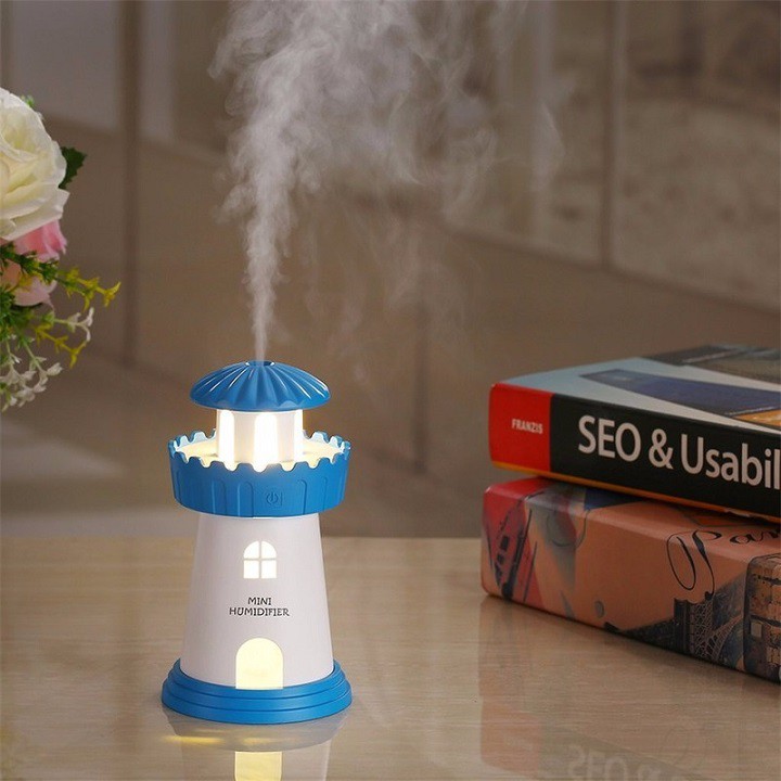 [Siêu Hot] Máy xông tinh dầu kiêm đèn ngủ Lighthouse Humidifier !!!