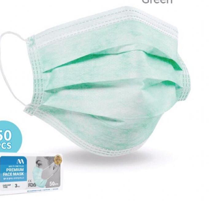 1 hộp 50 khẩu trang đeo tai 9.9 thương hiệu MASK FACE MASK 3PLY (1 hộp) / IZIN KEMENKES