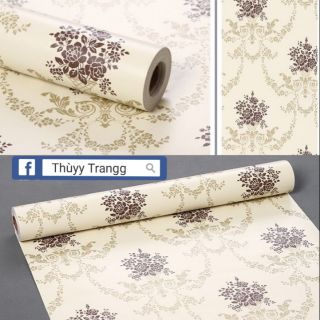 Giấy dán tường hoa văn châu Âu khổ rộng 45cm