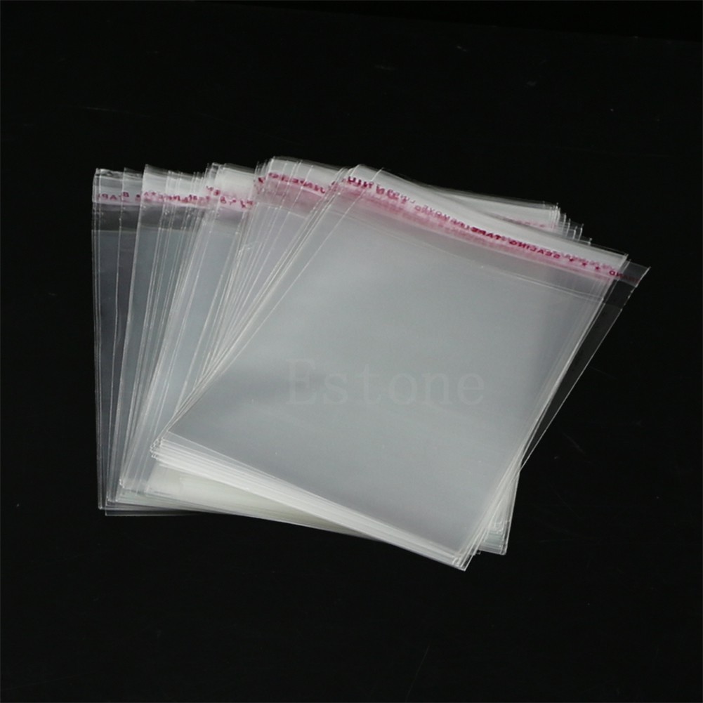 100 túi nylon bóng có keo dán miệng túi 8x12cm 3.1X4.7&quot;