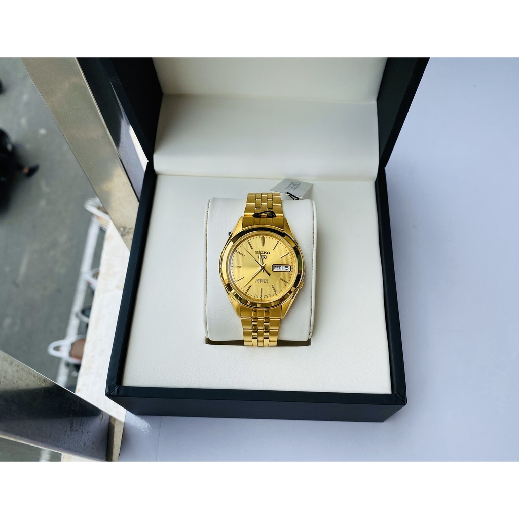 ĐỒNG HỒ NAM SEIKO 5 AUTOMATIC mạ PVD VÀNG nguyên khối