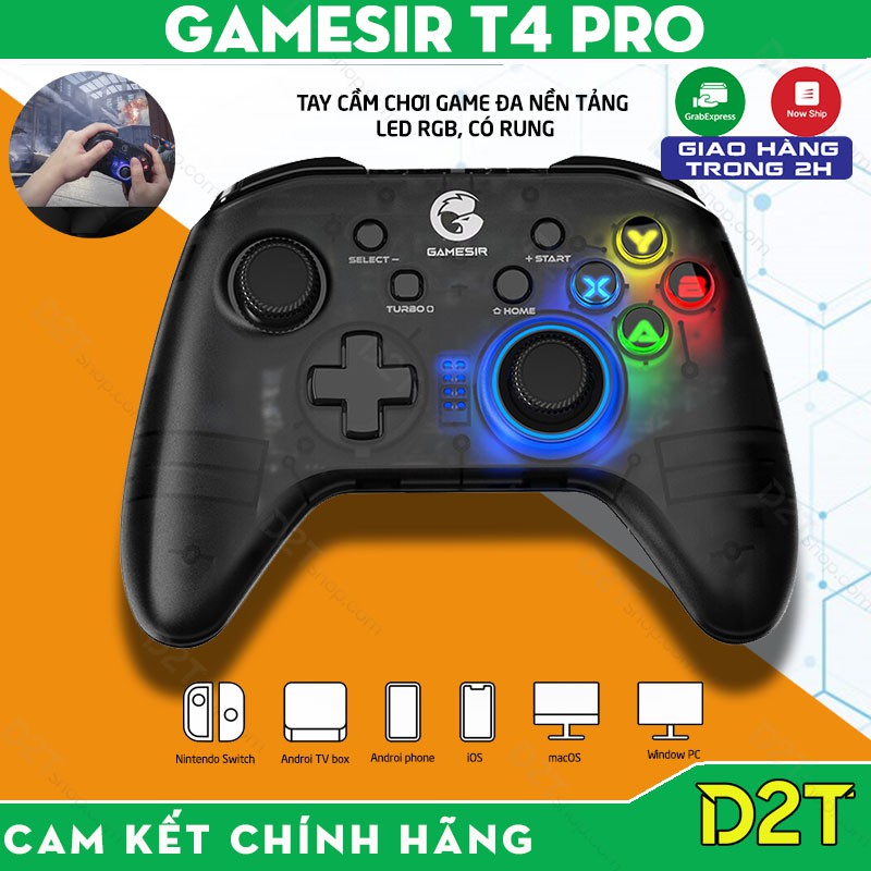 Gamesir T4 Pro |Tay cầm game bluetooth,con quay 6 trục có rung chơi game trên Androi/iOS/MacOS/Switch Nintendo/WindowPC