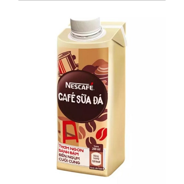 Combo 2 hộp Cà phê sữa đá uống liền Nescafé 200ml